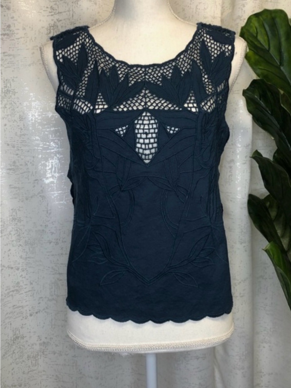Free People Sleeveless Blouse XS Navy Open Sides